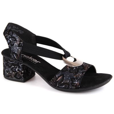 Bequeme Rieker W RKR679 schwarze Sandalen