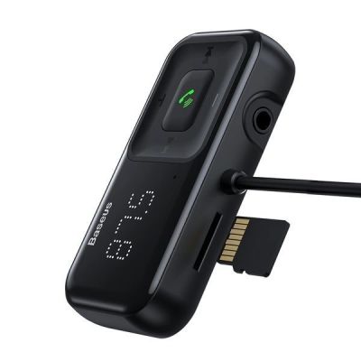 2. Kabelloser Bluetooth-FM-Transmitter mit Ladegerät Baseus S-16 (Overseas Edition) – Schwarz