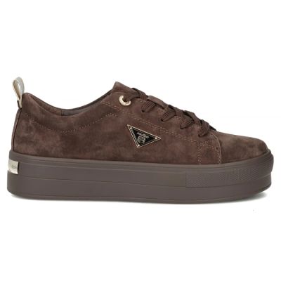 3. Damen-Plateau-Sneaker aus Leder, braun, Filippo DP3533