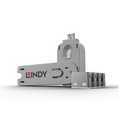 Lindy 40454 Port Blocker Port Blocker + USB Typ-A Dongle Weiß Acrylnitril Butadien Styrol (ABS) 5 Stück.