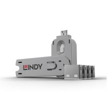 Lindy 40454 Port Blocker Port Blocker + USB Typ-A Dongle Weiß Acrylnitril Butadien Styrol (ABS) 5 Stück.