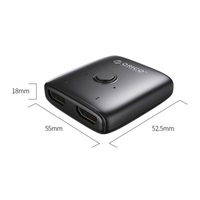 4. Orico AS2-A1 HDMI-Adapter, bidirektionaler Splitter – Schwarz