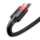 4. Baseus Cafule Cable strapazierfähiges Nylonkabel USB / Micro USB 2A 3M schwarz-rot (CAMKLF-H91)