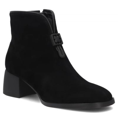 2. Schwarze Damen-Lederstiefeletten mit Blockabsatz Filippo DBT8200
