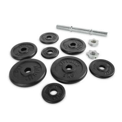 10. VIRTUFIT VERSTELLBARES PRO-HANTELSET - LANGHANTELSET - GUSSEISEN - 1 X 15 KG