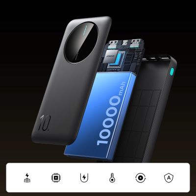 13. Powerbank Joyroom JR-PBF12 10000mAh 2.4A 2x USB-A 1x USB-C - schwarz