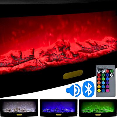 DEKORATIVER KAMIN 50 x 23 CM LED 3D USB FERNBEDIENUNG FLAMMENEFFEKT FARBWECHSEL