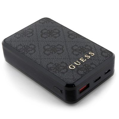 3. Guess Powerbank 18W GUPB10DP4GEGK 10000mAh schwarz/schwarz 4G Leder Metall Logo