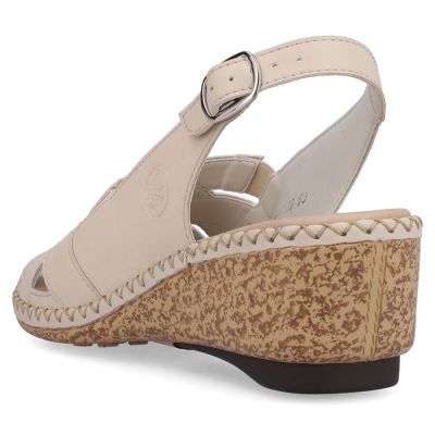 10. Rieker W RKR682 bequeme Ledersandalen beige