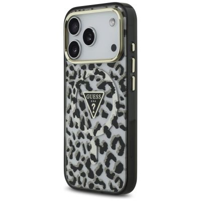 2. Guess Leopard Glitter MagSafe Hülle für iPhone 17 Pro - Schwarz