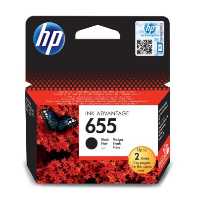 HP Schwarze Tintenpatrone HP 655, HP655=CZ109AE, 550 Seiten, 14 ml