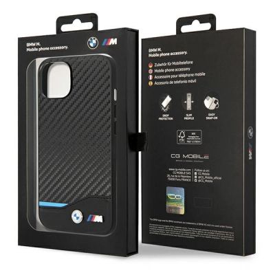 8. Hülle BMW BMHCP14S22NBCK iPhone 14 6.1 "schwarz / schwarzes Leder Carbon