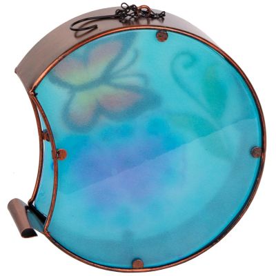 5. Gartendekoration 22,5 x 8 x 22 cm Hängelaterne aus Buntglas