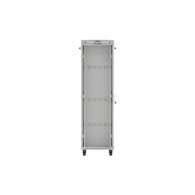 23. LANBERG Standschrank 19" 42U 600x600 Graue Glastür LCD (Flatpack) V2