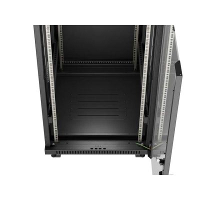 LANBERG Standschrank 19" 24U 600x800 Schwarze Glastür LCD (Flatpack) V2