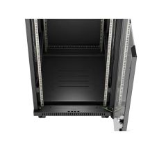 LANBERG Standschrank 19" 24U 600x800 Schwarze Glastür LCD (Flatpack) V2