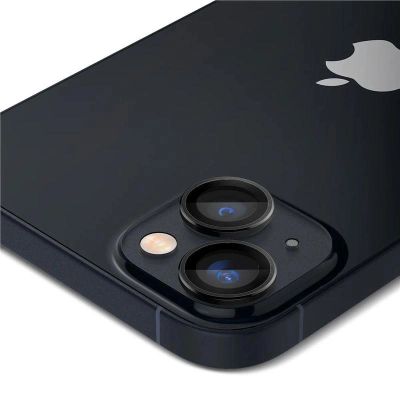 9. Spigen Glas.tR EZ Fit Optik Kameraschutz für iPhone 14 / Plus / 15 / Plus – Schwarz 2 Stk.