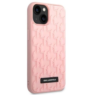 4. Karl Lagerfeld 3D-Monogramm-Hülle für iPhone 14 Plus – Rosa