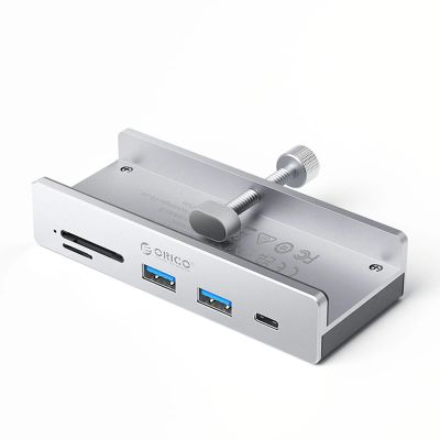 Orico MH5PC Hub Klemmmontage USB-C / 2x USB-A 3.2 + 1x USB-C 3.2 + 1x SD&TF - Silber