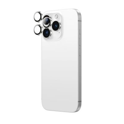 3. AmazingThing AR Aluminium 3-Linsen-Glas mit Kameralinsenrahmen für iPhone 16 Pro / 16 Pro Max - Silber