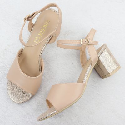 3. Beige Damen-Sandalen mit hohem Absatz, Modell Vinceza 20275