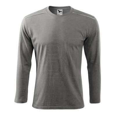 5. Mafini Langarm T-Shirt M MLI-11212 dunkelgrau meliert