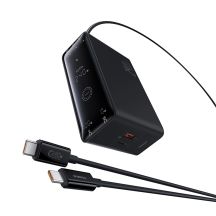 Baseus Digital GaN 3xUSB-C 1xUSB-A 240W Wandladegerät mit Netzkabel – Schwarz