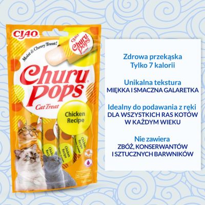 4. INABA Churu Pops Huhn – Katzenleckerli – 4 x 15 g