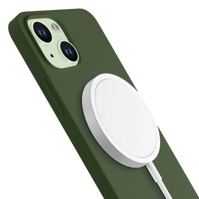 6. 3mk Hardy Silikon-MagCase für iPhone 15 Plus – grün