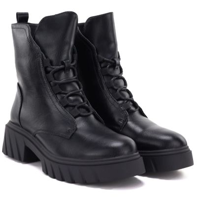 4. Damen-Stiefeletten mit Blockabsatz und Plateau, schwarz Jezzi MR2502-9