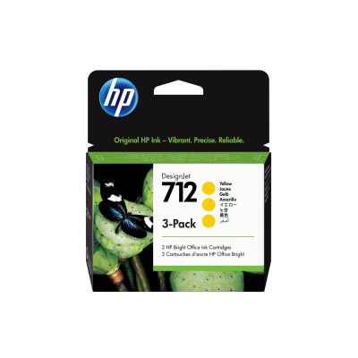 HP 712 DesignJet 3er-Pack gelbe Tintenpatronen 29 ml