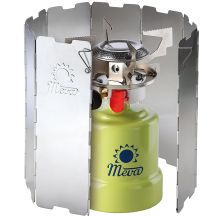 Windschutz für einen Campingkocherbrenner – Silber