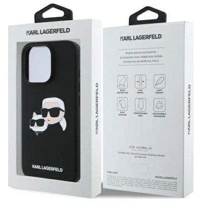 8. Karl Lagerfeld Silikonhülle Heads Print MagSafe für iPhone 16 Pro Max - Schwarz