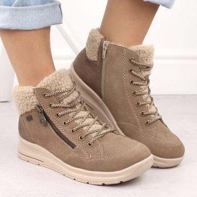 7. Beige Damen-Lederboots, wasserdicht – Rieker L7701-24
