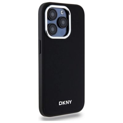4. DKNY Plain Logo MagSafe Hülle für iPhone 15 Pro – Schwarz
