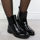 31. Schwarze Damen-Arbeitsstiefel mit Socken Sabatina