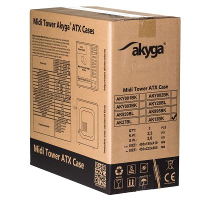 22. Akyga AK13BK Gehäuse (ATX, Micro-ATX, Mini-ATX, Mini-ITX; schwarz)