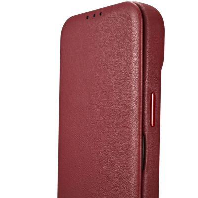 14. iCarer CE Premium Leather Folio Case iPhone 14 Plus Magnetic Flip Leather Folio Case MagSafe Red (WMI14220715-RD)
