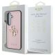 8. Guess Grained Big 4G Logo Small Classic Logo Hülle für Samsung Galaxy S25 Plus rosa