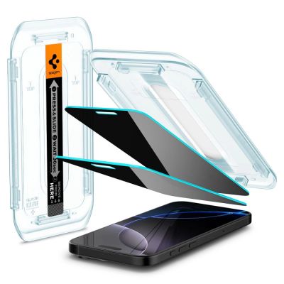 5. Spigen Glas.tR EZ Fit Privacy Tempered Glass für iPhone 16 Pro / 17 / 17 Pro - 2 Stk.