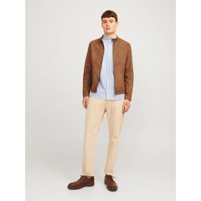 4. Jack&Jones JJEDYLAN CLEAN JACKET NOOS 12261197 COGNAC Kunstvelourslederjacke