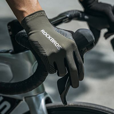 10. Rockbros Fahrradhandschuhe Frühling/Sommer/Herbst, Full, Größe: M - Grün