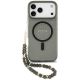 Guess IML Glitter Pearl Strap MagSafe Hülle für iPhone 18 Pro / 17 Pro – schwarz