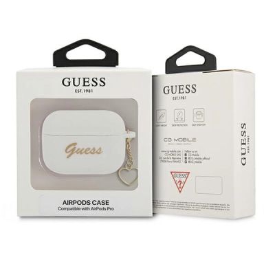 3. Guess GUAPLSCHSH AirPods Pro Cover weiß/weiß Silicone Charm Heart Collection