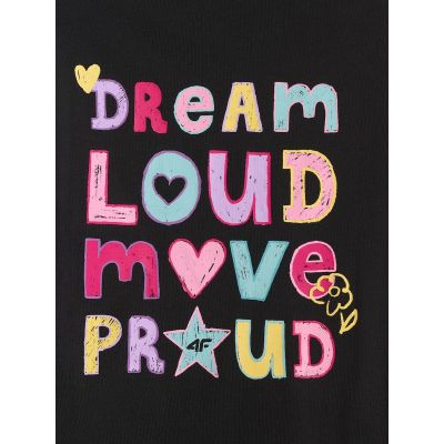 9. Locker geschnittenes Mädchen-T-Shirt mit Aufdruck 4F 4FJRSS26TTSHF4137-20S
