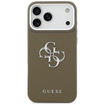 3. Guess Grained Big 4G Classic Logo Hülle für iPhone 17 Pro Max - Braun