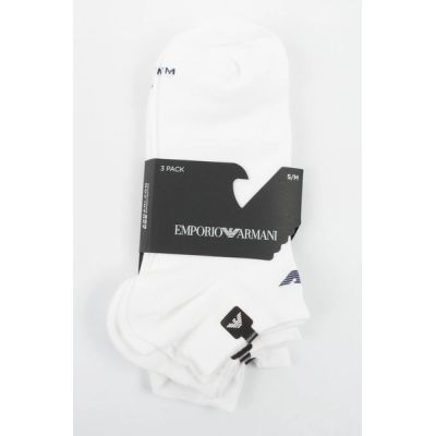 3. Emporio Armani Calza Knöchelsocken aus Baumwolle, weiß, bequem, 3er-Pack