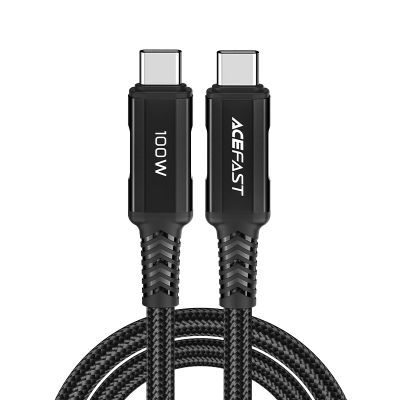 Acefast C4-03 Schwarz USB-C – USB-C PD QC-Kabel 100 W 5 A 480 Mbit/s 2 m – Schwarz
