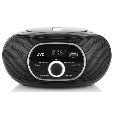 4. JVC RD-E221B Boombox, schwarzer Radioplayer