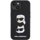 3. Karl Lagerfeld Silikon Karl&Choupette Head Hülle für iPhone 15 Plus / 14 Plus – Schwarz